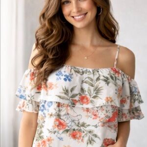 i jeans by Buffalo Floral Ruffle Blouse
